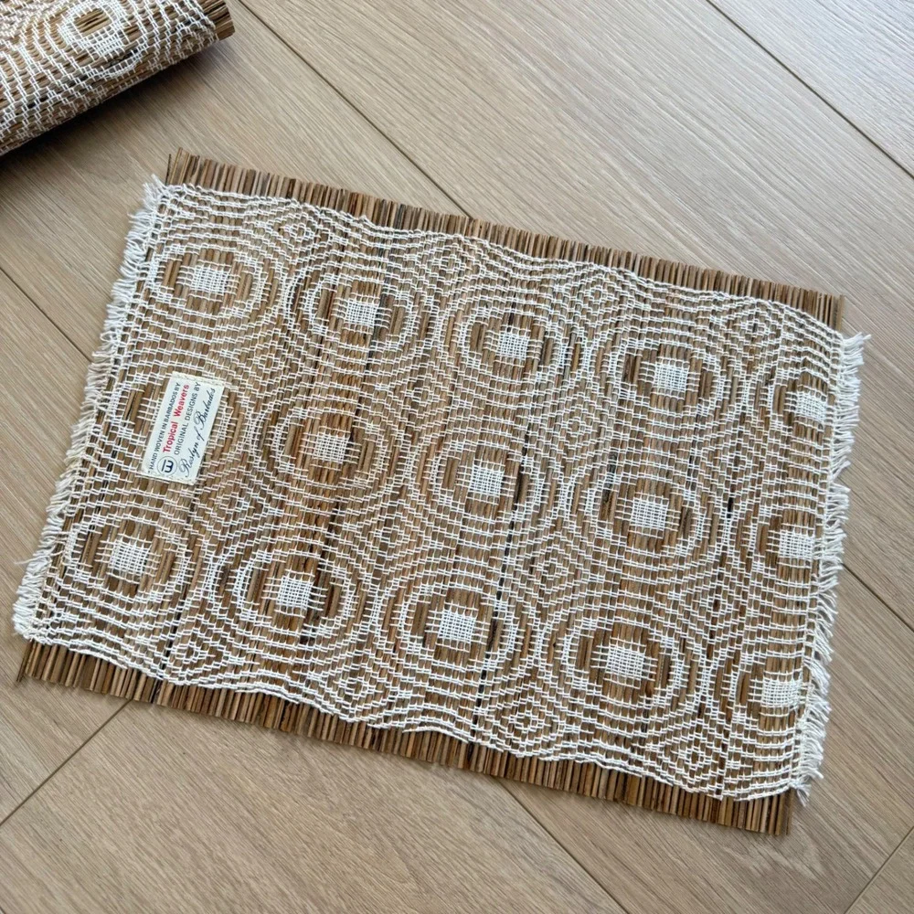 Vintage Tropical Weavers Barbados Hand Woven Placemats Set of 8 Roslyn Designs